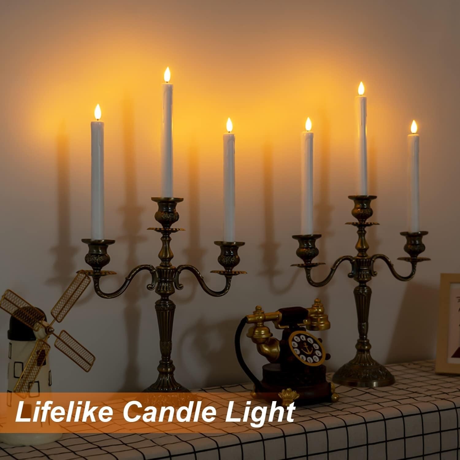 Battery Operated Flameless Candles - 24 Pcs with Remote, Flickering Light Design