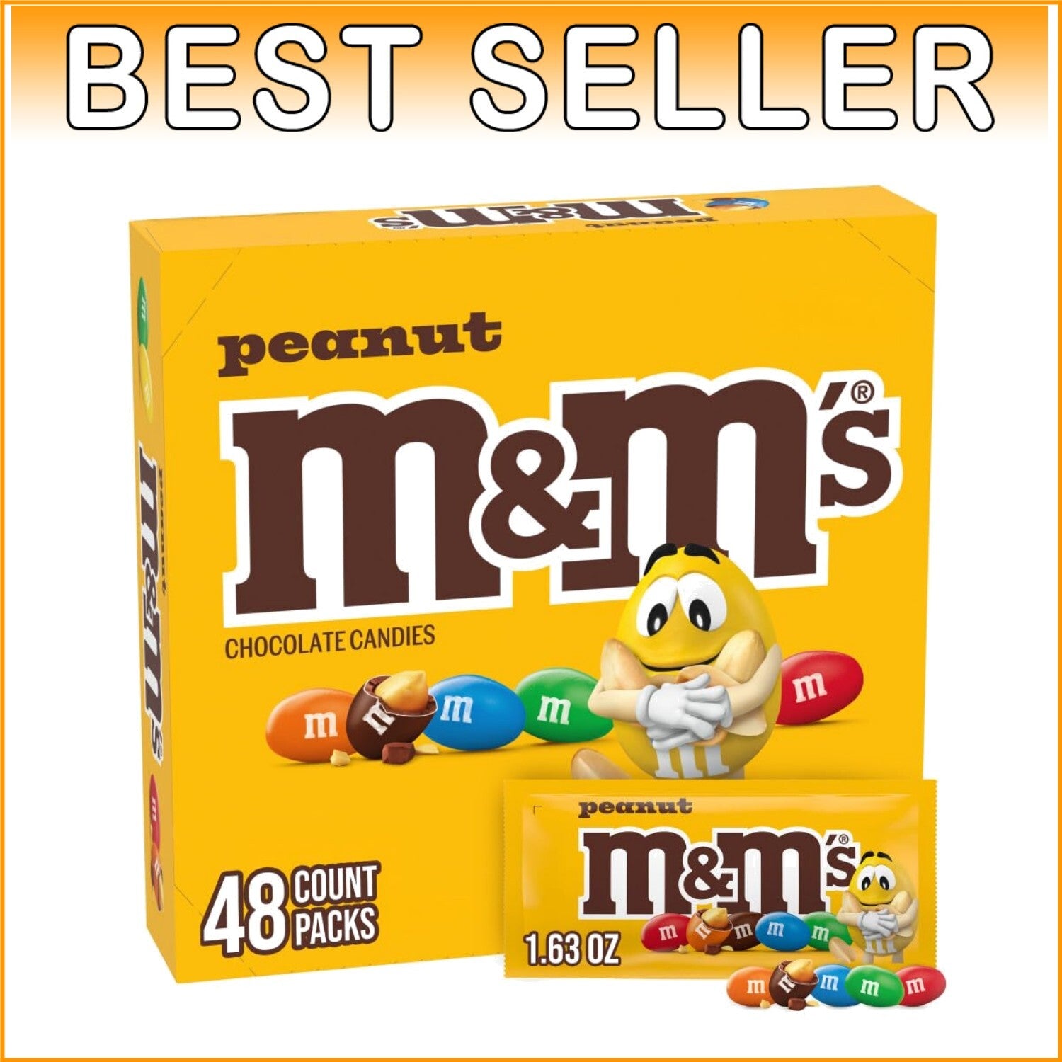 Bulk Peanut Chocolate Candy – 48 Bags of 1.74 oz Individually Wrapped Treats