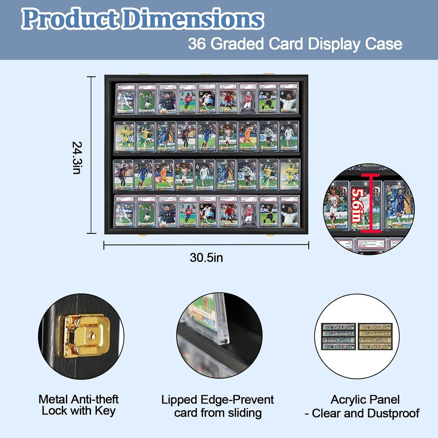 Acrylic Wall Mount Card Display Case - Protect Graded Baseball & Football Cards