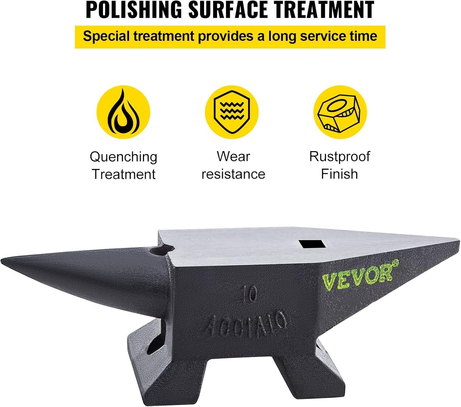 22 lbs Cast Steel Anvil for Blacksmithing - Large Countertop & Stable Base