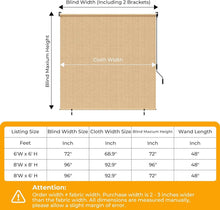 Load image into Gallery viewer, Multipurpose 6' x 6' Waterproof Roller Shades - Perfect for Patios &amp; Balconies