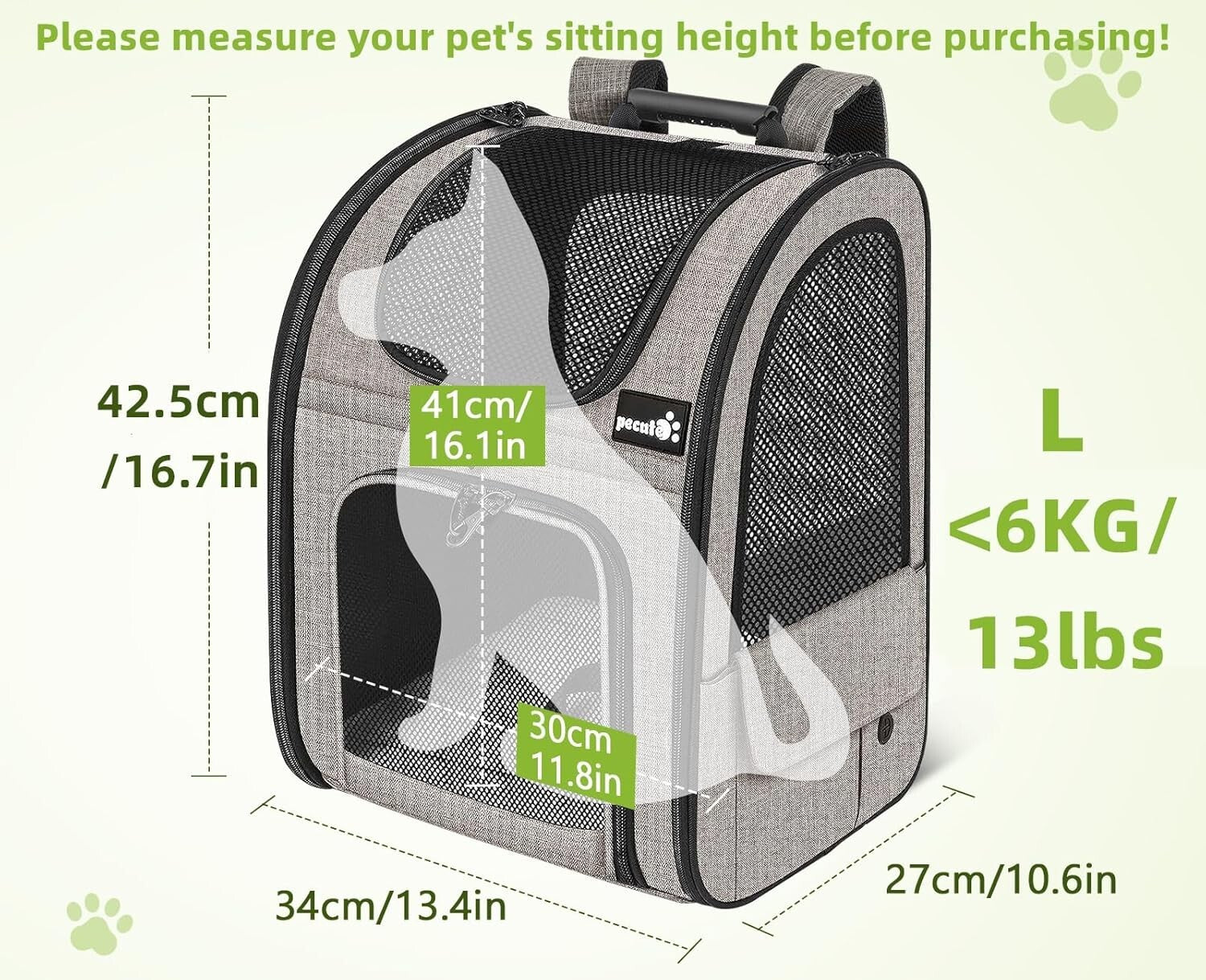 Stylish Expandable Pet Backpack with 4 Entrances for Easy Access & Ventilation