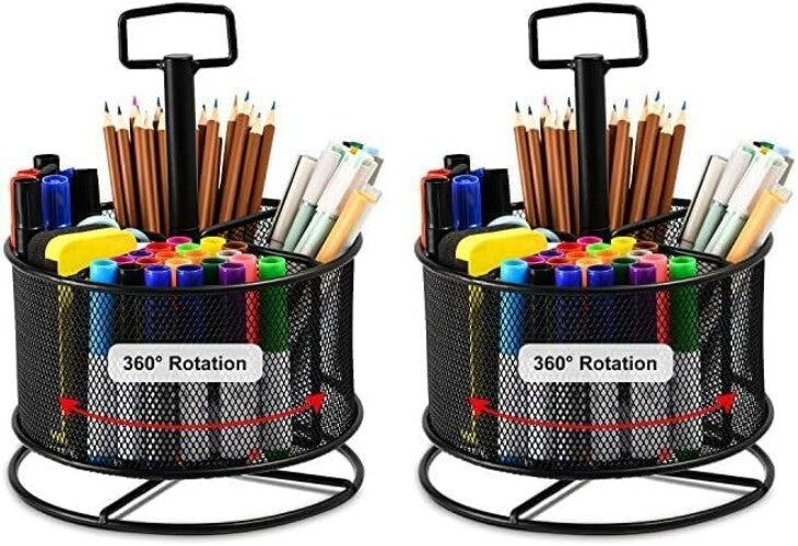 Versatile 360-Degree Desktop Organizer - Perfect for Stationery & Art Supplies