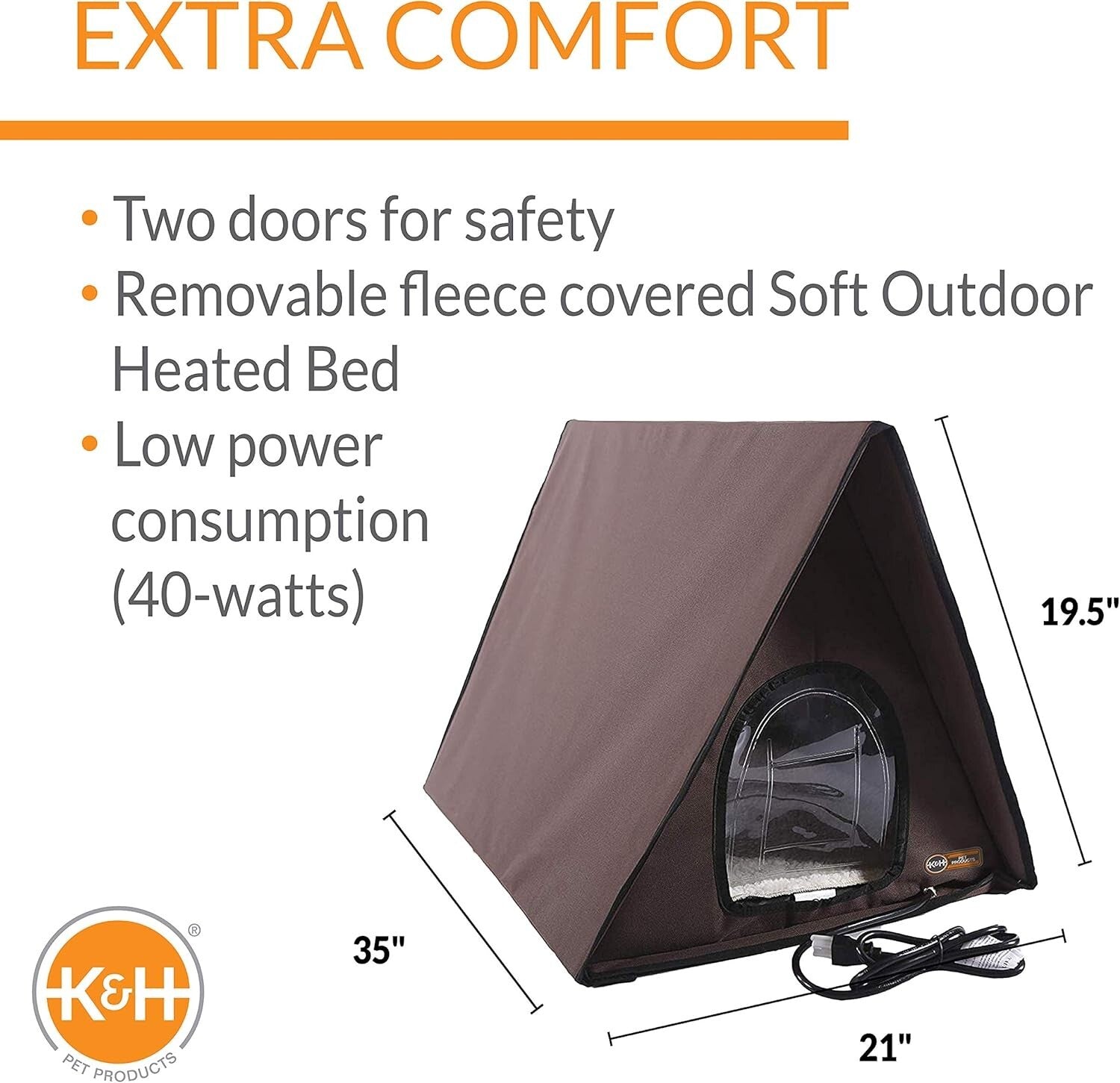 A-Frame Heated Outdoor Cat House - Insulated Shelter for Multiple Cats