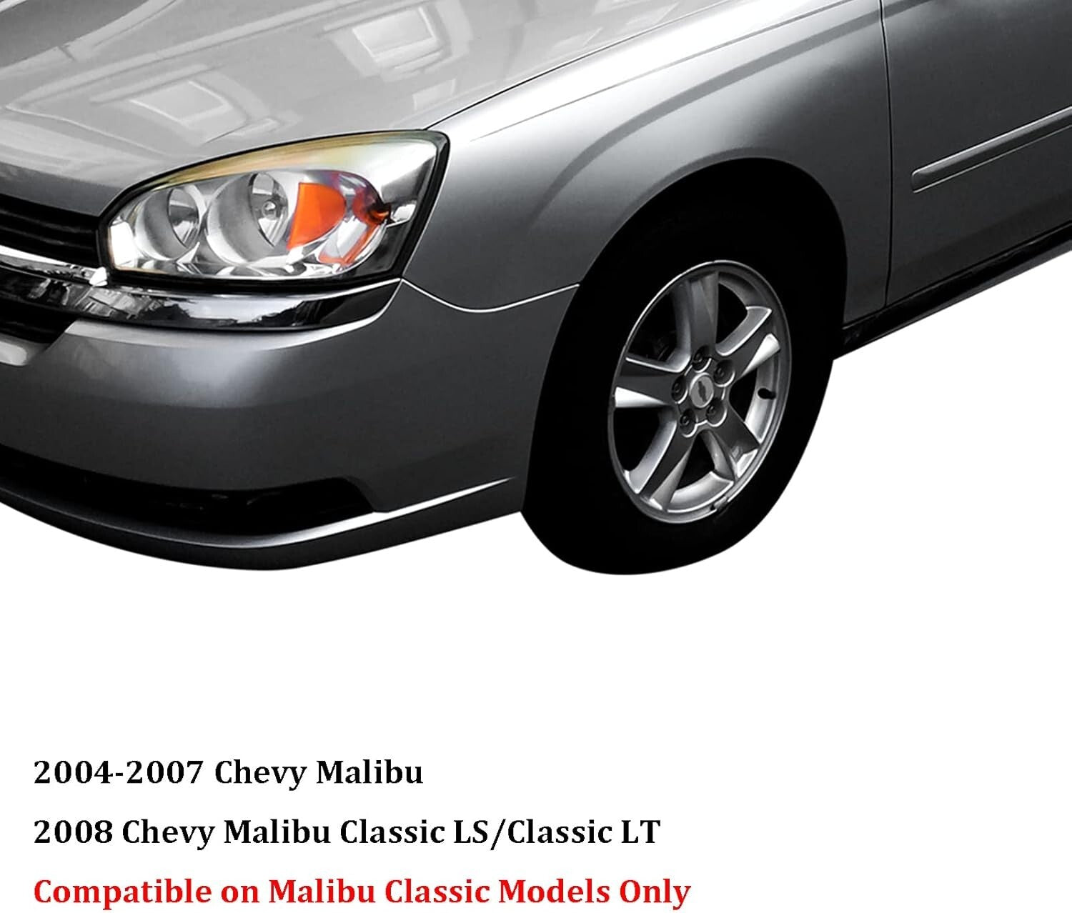 Chrome Headlight Assembly Replacement for 2004-2008 Chevy Malibu Models