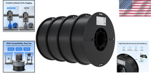 Load image into Gallery viewer, Premium 3D Printer PLA Filament 1.75mm 4KG - 4 Pack Black, Clog-Free &amp; Accurate