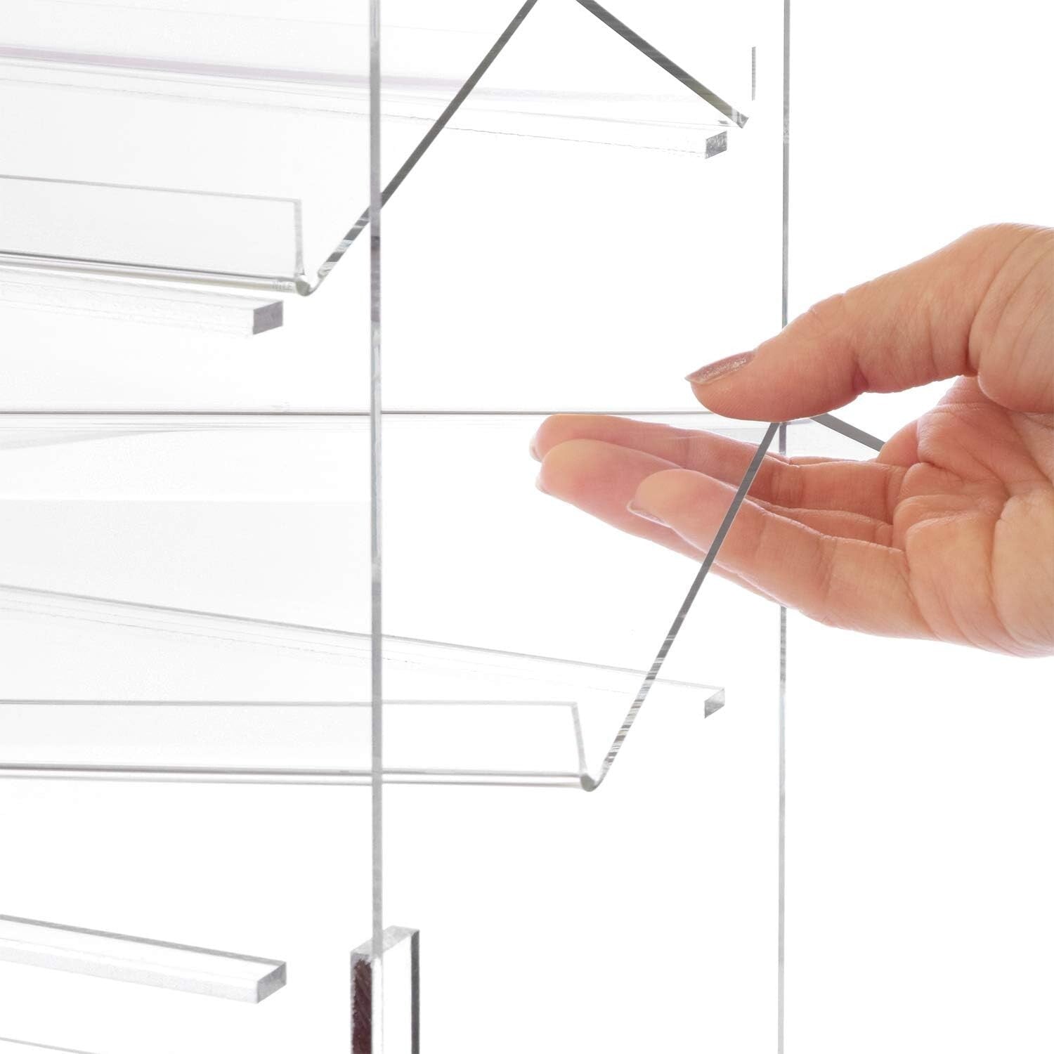 Premium 4-Tier Acrylic Display Case for Sunglasses & Collectibles - Rotating