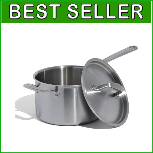4 Quart Stainless Steel Saucepan - Induction Compatible & Professional Quality