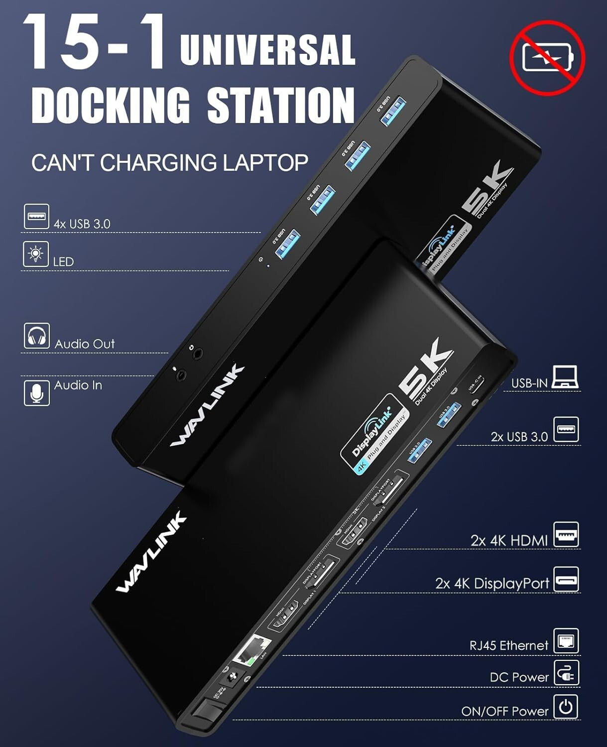 Advanced USB-C Dual 4K Docking Station: Perfect for Mac & Windows Laptops