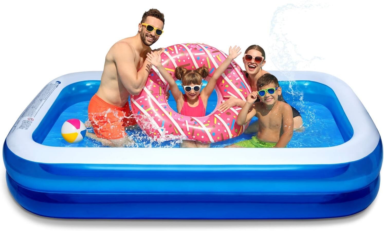 Easy Set Full-Sized Lounge Pool - 103" x 69" for Kids & Adults Outdoor Enjoyment