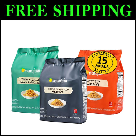 David Chang's Flavorful Ramen Noodle Variety Pack - Vegan & 25% Fewer Calories