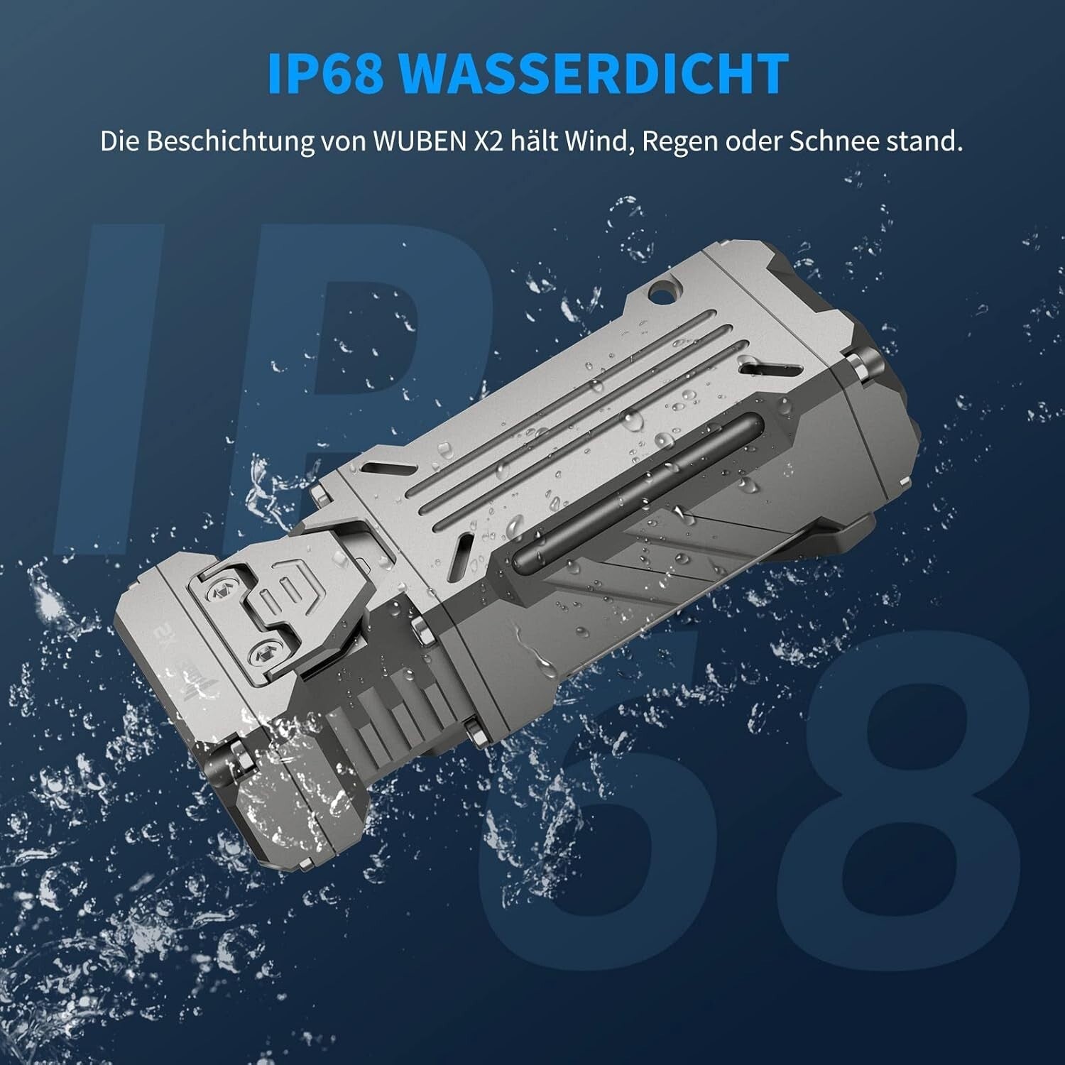 X2 1,800 Lumens Waterproof Mini Flashlight with Type-C Fast Charging & 6 Modes