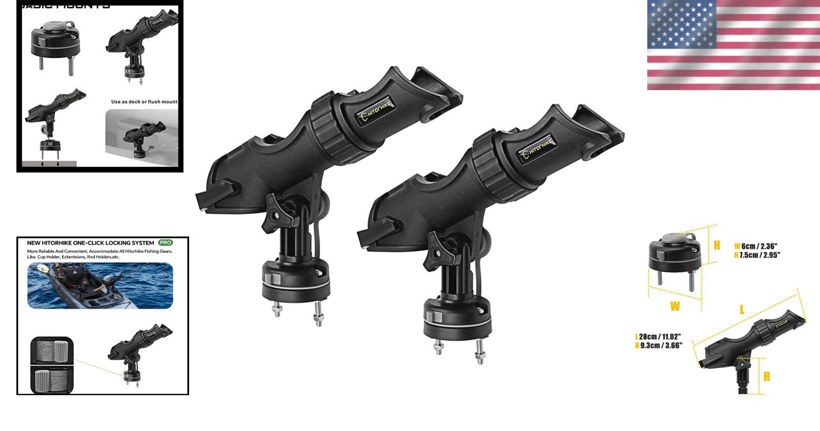 Versatile Fishing Rod Holder Set - Compatible with Spinning & Baitcasting Reels