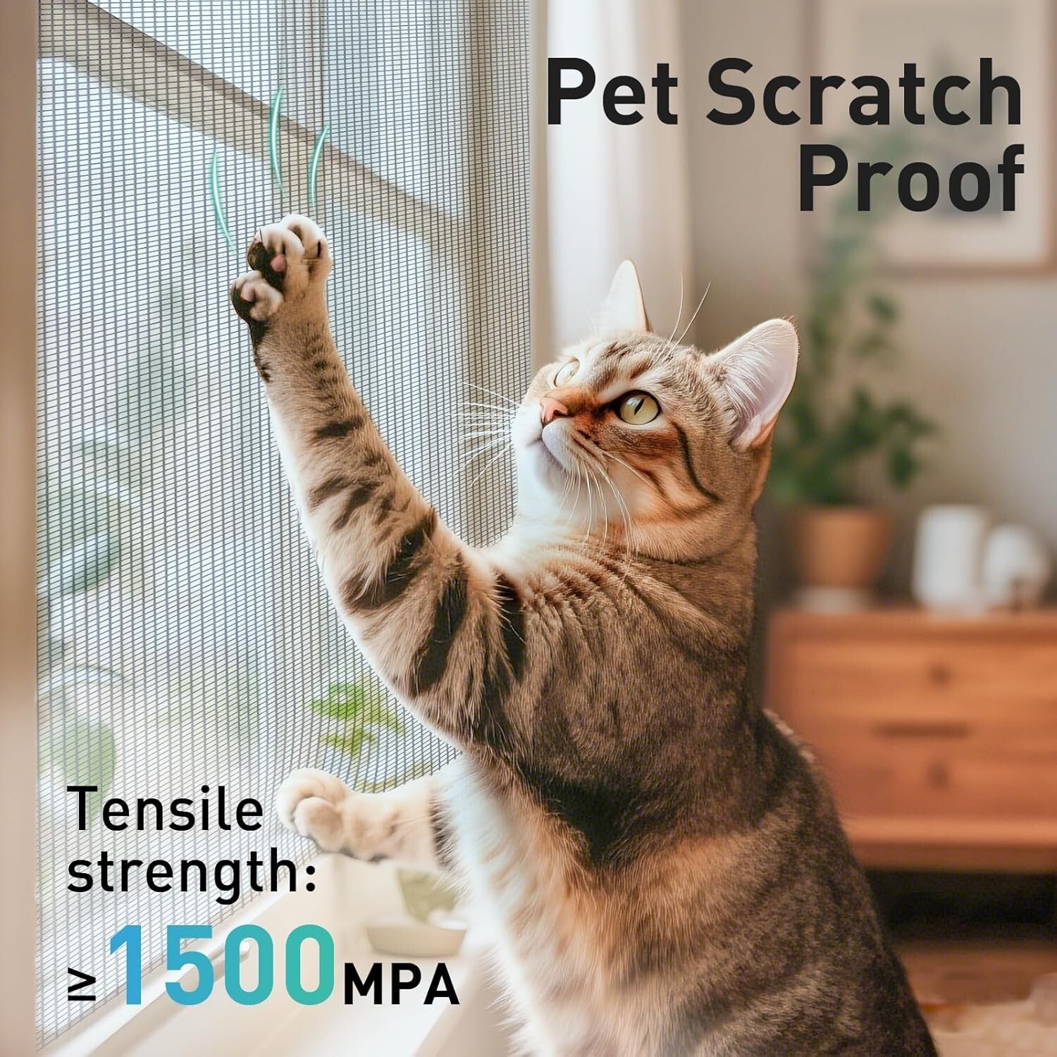 Customizable 22 Mesh Metal Window Screen Roll - 47IN x 10FT, Black Finish