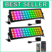 Load image into Gallery viewer, Remote-Controlled 2-Pack LED Stage Wash Light Bar - Perfect for Events &amp; Parties