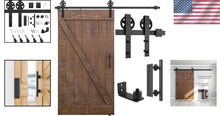 Load image into Gallery viewer, 7ft Heavy Duty Sliding Barn Door Hardware Kit with Industrial-Style Pull Handle