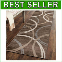 Load image into Gallery viewer, Stylish 2'7" x 6' Brown Area Rug, Soft Polypropylene, Perfect for Indoor Living
