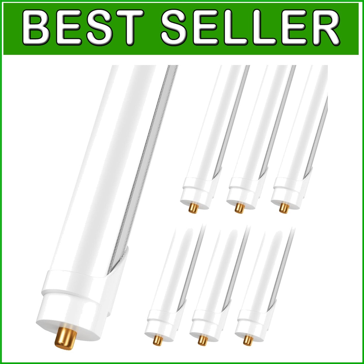 72W Dual Row 8FT LED Bulbs - 5000K Daylight, Easy Installation, Long Lifespan