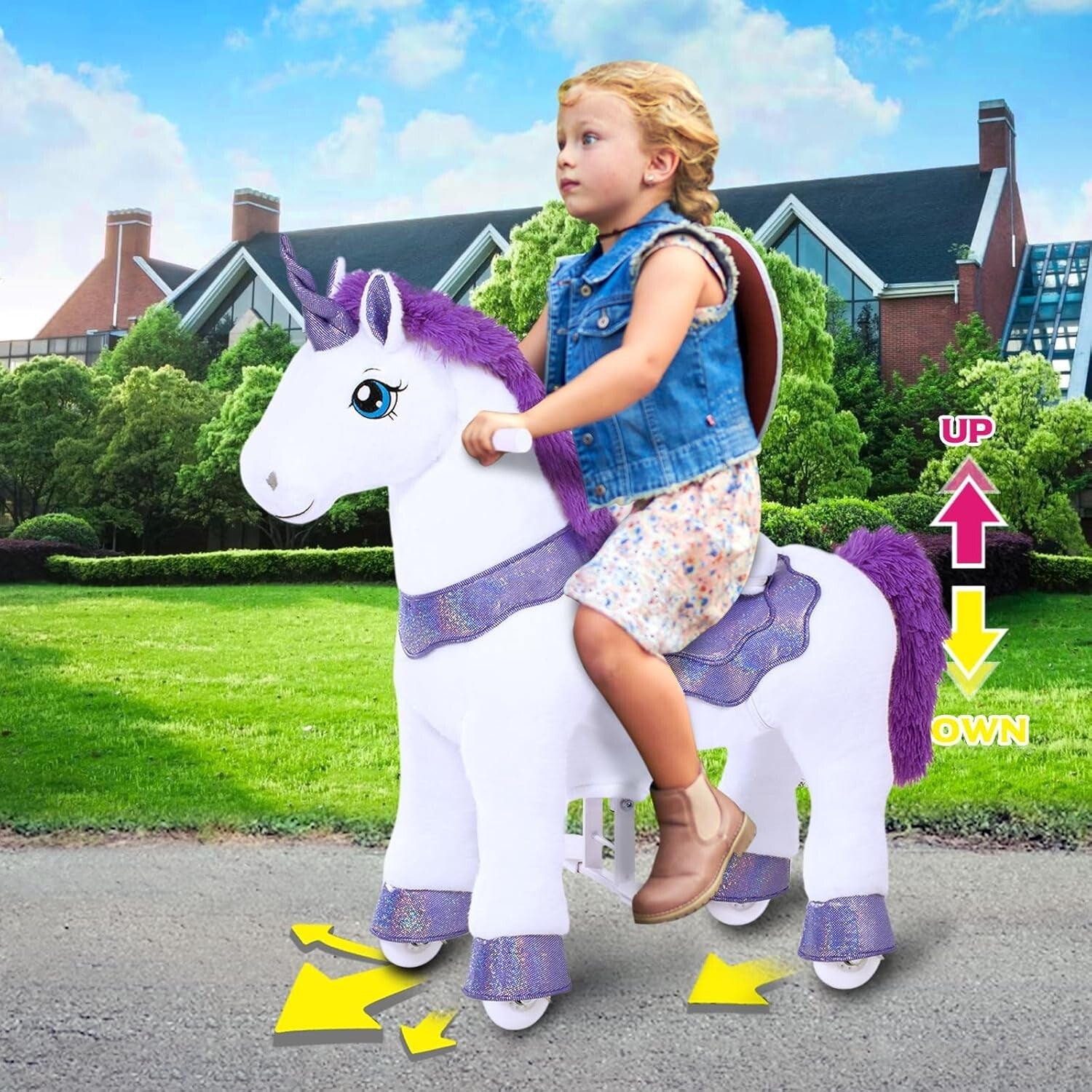 Interactive 30-Inch Unicorn Riding Stuffed Animal - Safe Fun for Young Riders