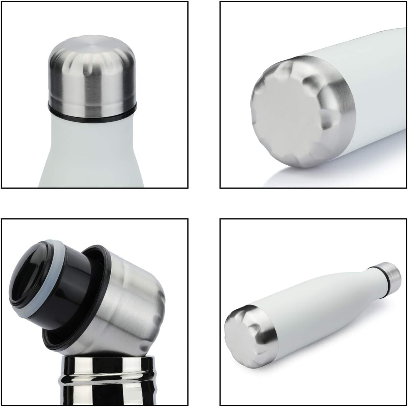 12 Pack 17oz Insulated Sport Water Bottles - Leak-Proof Stainless Steel