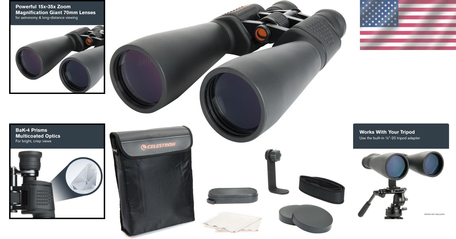 Durable SkyMaster 15-35x70 Binoculars with Comfortable Eyecups for Easy Viewing