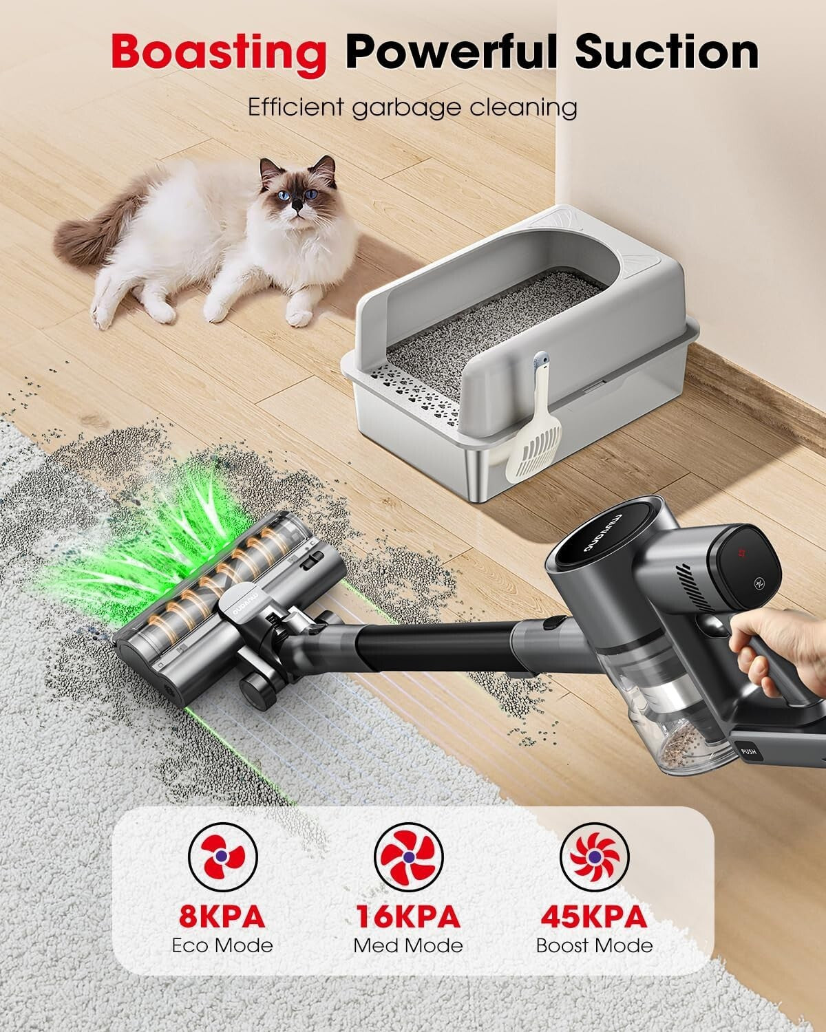Flexible Cordless Vacuum - 3 Ways to Charge & Powerful Suction for All Floors
