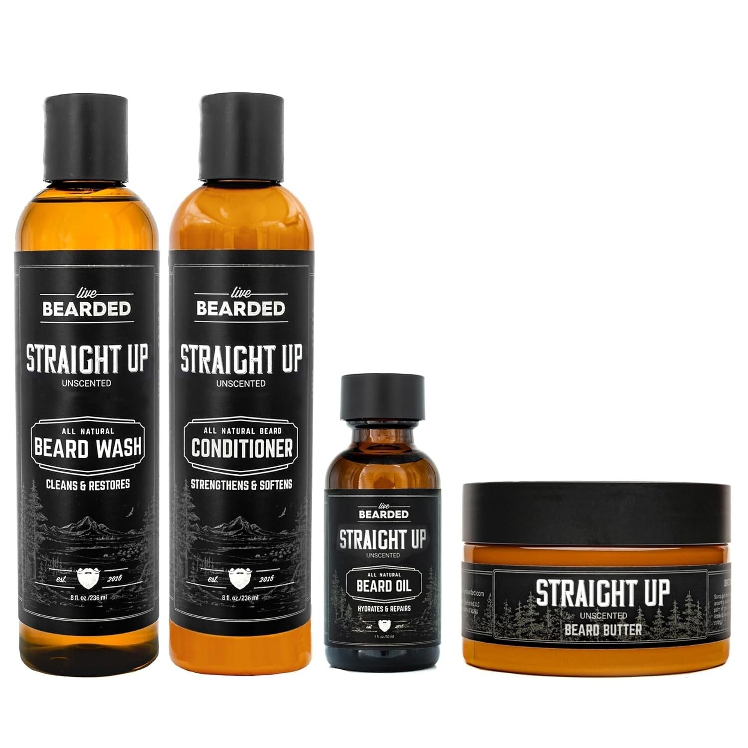 Luxurious 4-Step Beard Grooming Set - Moisturizer, Oil, and Butter Included