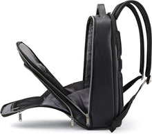 Load image into Gallery viewer, Classic Black Leather Laptop Backpack - Stylish &amp; Spacious for Professionals