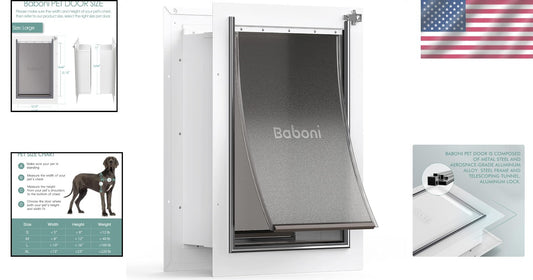 Energy-Efficient Large Pet Door with Telescoping Tunnel for Easy Access