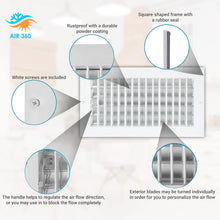 Load image into Gallery viewer, Durable Aluminum Air Vent Deflector with Adjustable Blades - 13-5/8" Overall