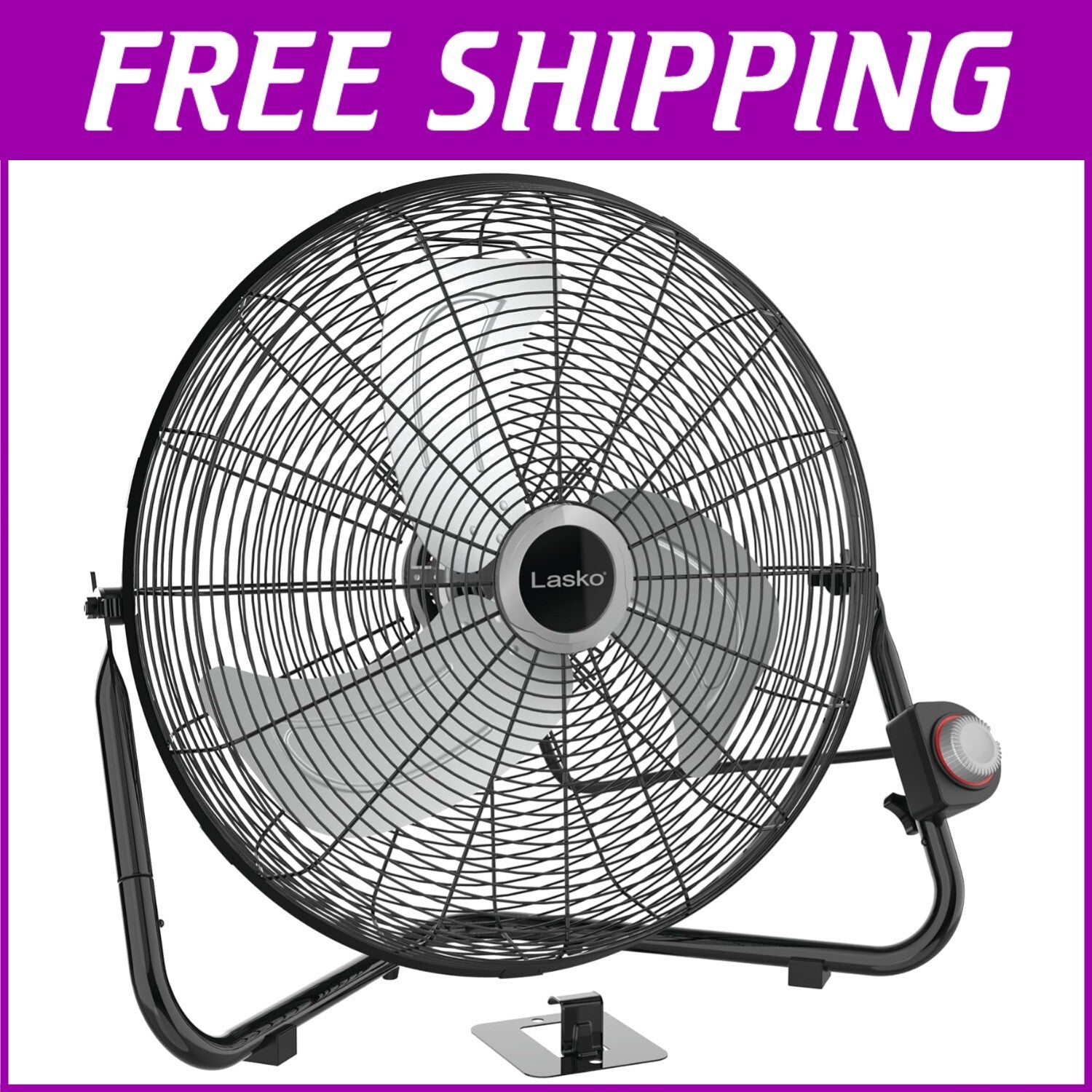 20" High Velocity Wall Mount Fan with Pivoting Head - Versatile Cooling Solution