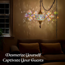 Load image into Gallery viewer, Mediterranean-Style Hanging Pendant Light - Large Mosaic Globe with Switch