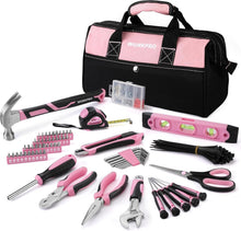 Load image into Gallery viewer, Pink Ribbon Tool Set: 263-Piece Home Repair Kit with Durable Storage Bag