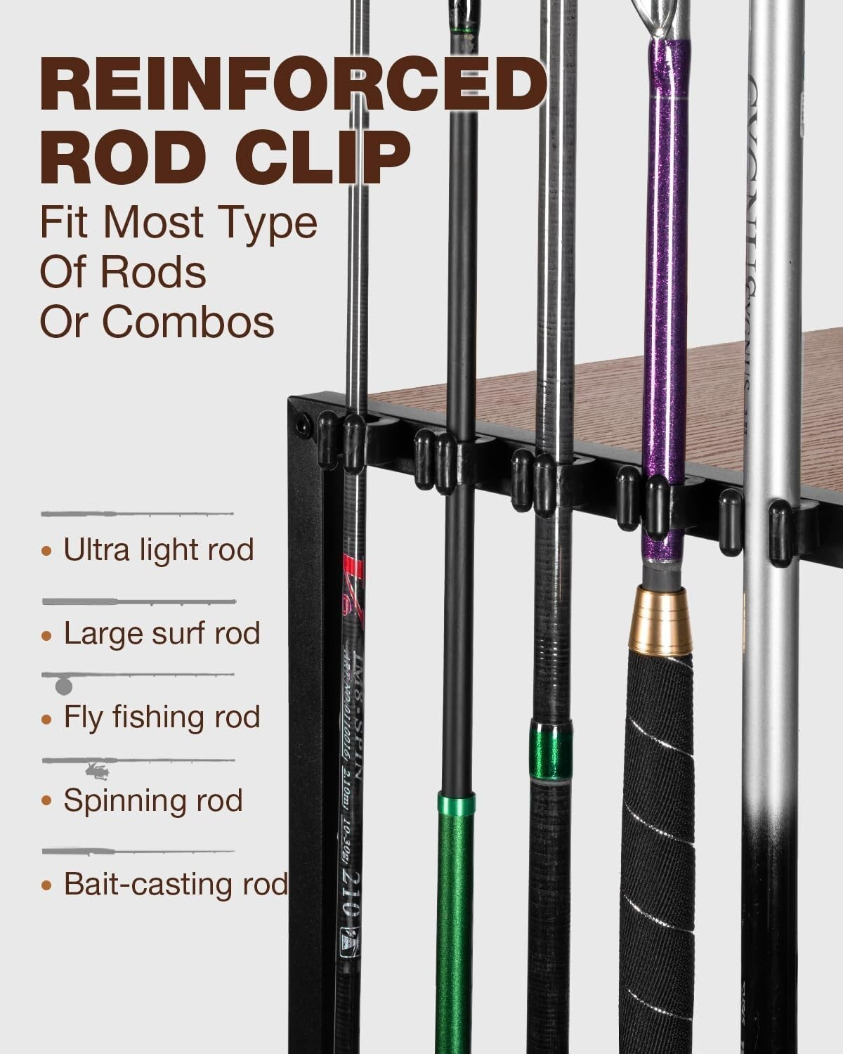 Multifunctional Fishing Rod Holder: Organize and Protect Up to 10 Rods in Style