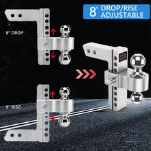 Load image into Gallery viewer, Versatile Adjustable Drop Hitch for 2" Receivers - Towing Capacity 12,500 lbs