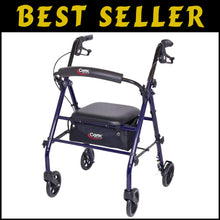 Load image into Gallery viewer, Comfortable Steel Rollator Walker with Backrest and Storage, Height Adjustable