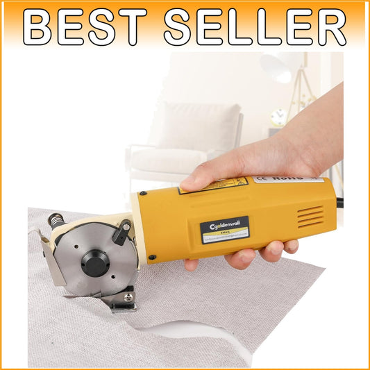 Industrial Electric Rotary Fabric Cutter - Cuts Cloth, Leather & Carpet Smoothly