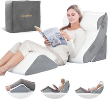 Load image into Gallery viewer, 4-Piece Orthopedic Wedge Pillow Set - Memory Foam for Comfort &amp; Recovery