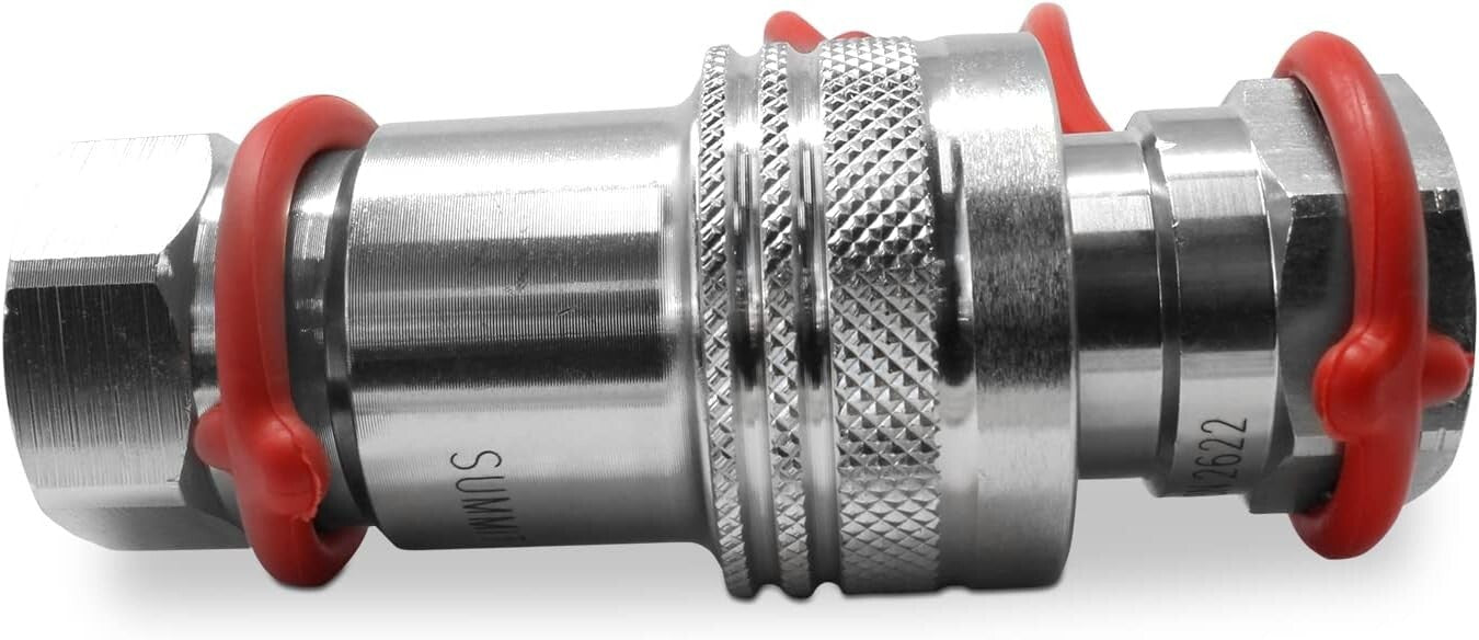 Durable 1/2 Inch Steel Quick Connect Tractor Couplers with NPT Thread - 2 Pack