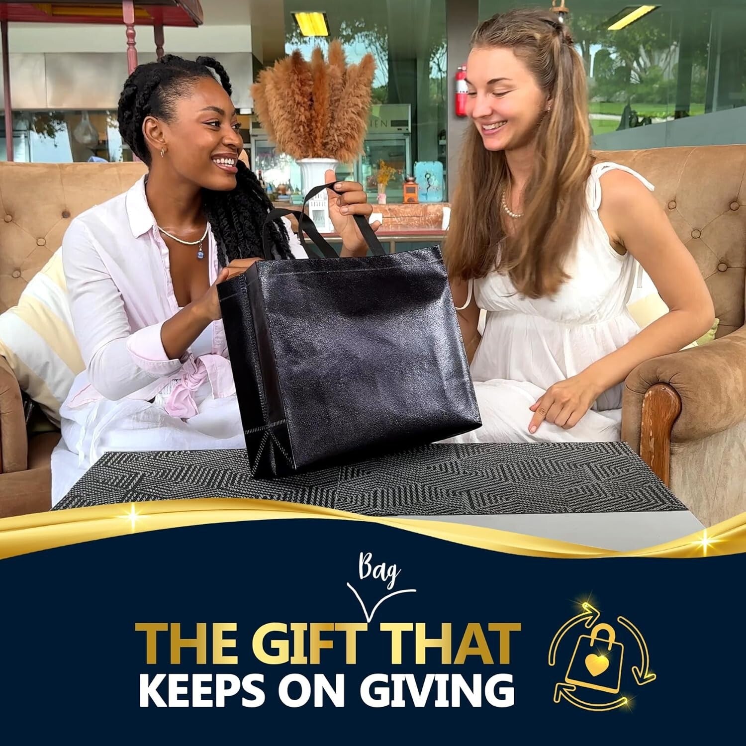 Premium Large Black Party Favor Bags in Bulk - Reusable and Elegant, Pack of 60