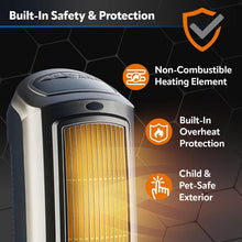 Load image into Gallery viewer, Efficient Widespread Oscillating Tower Heater with Adjustable Thermostat &amp; Timer