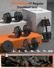 Load image into Gallery viewer, Portable and Durable 5-in-1 Adjustable Dumbbell Set (20-90lbs) for Home Workouts