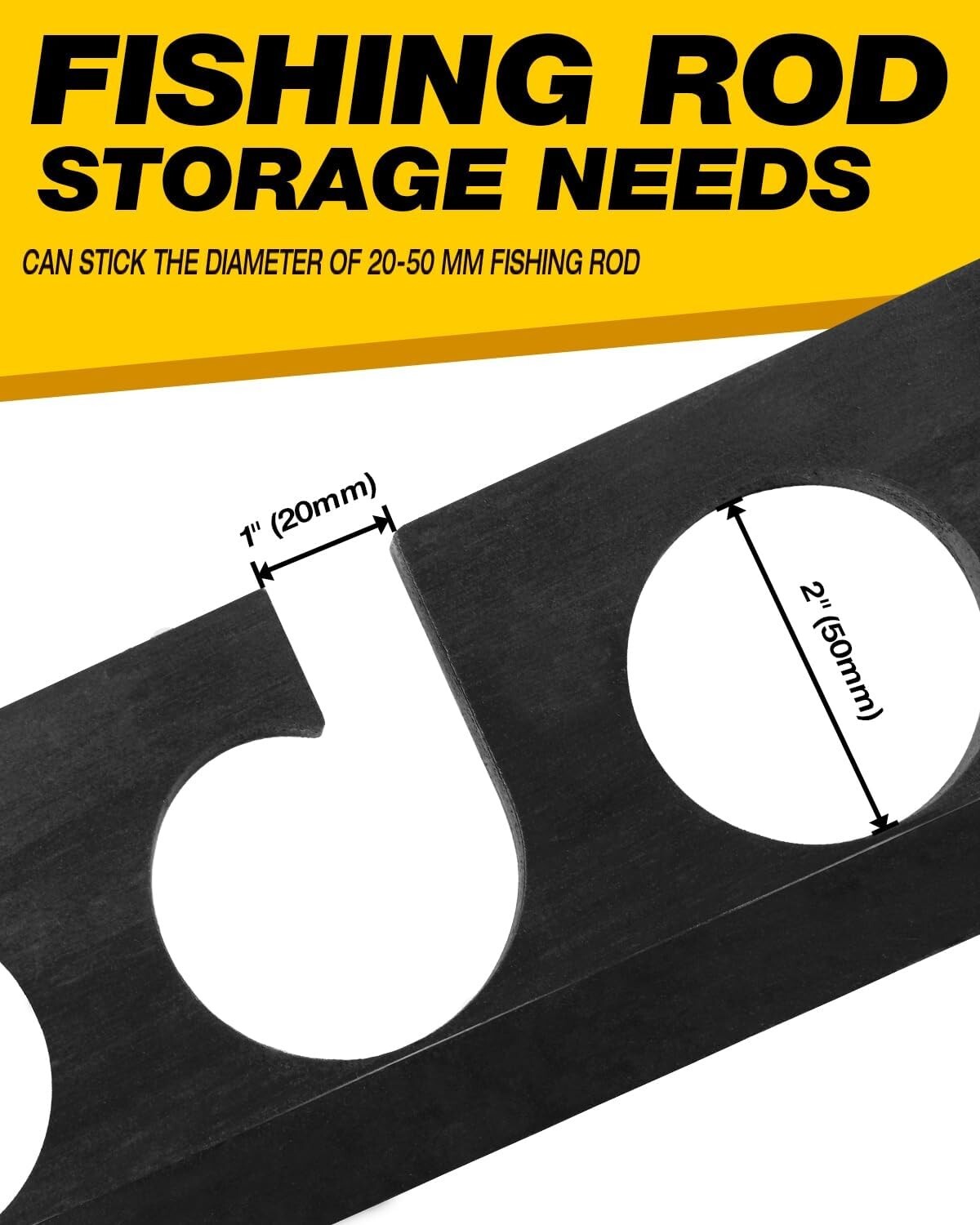 Durable Hardwood Fishing Rod Rack - Stores Up to 24 Poles, Wall/Ceiling Mounted