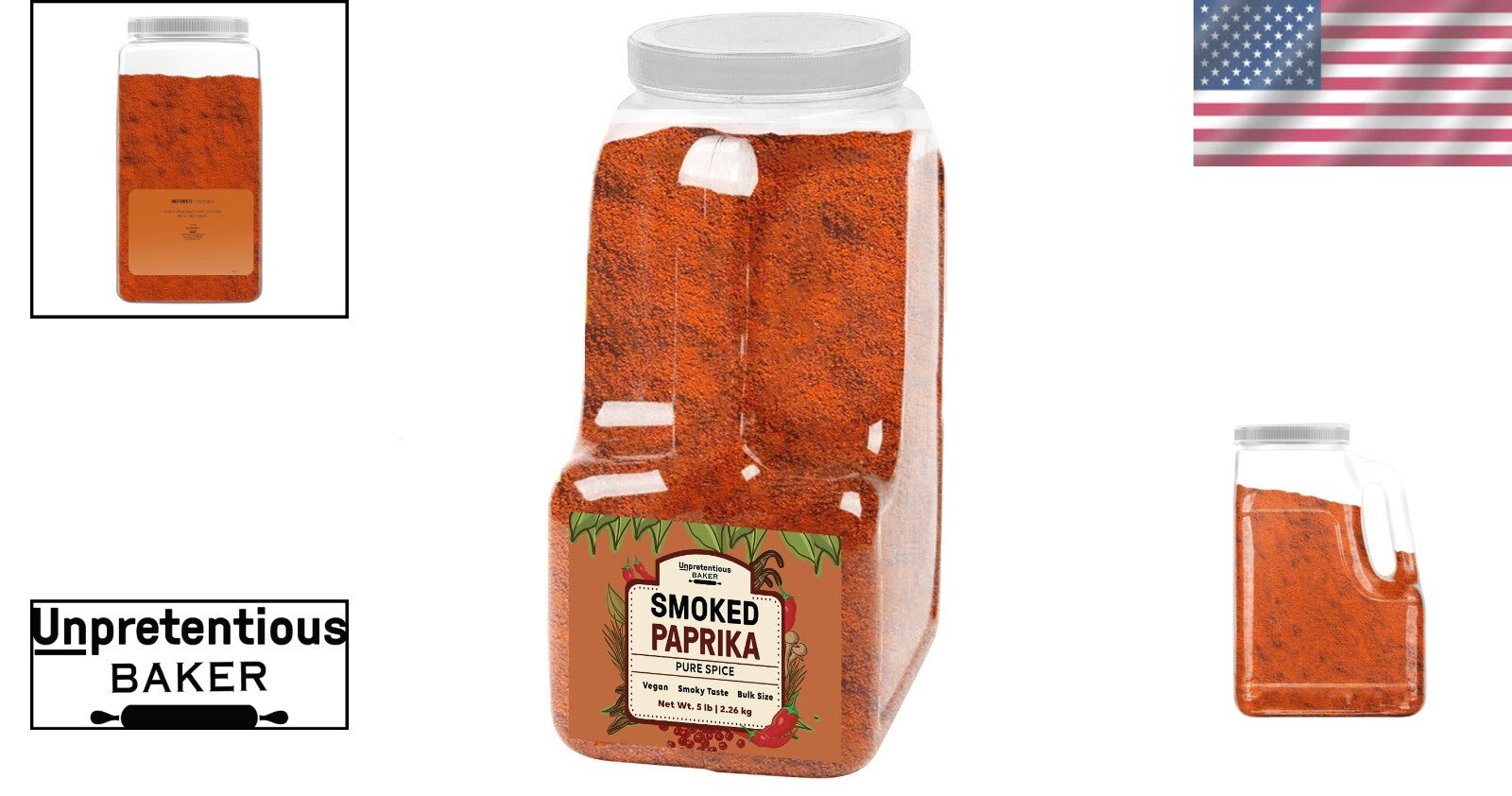 Baker Smoked Paprika - 5 lb Ground Spice with Strong Smokiness for Cooking