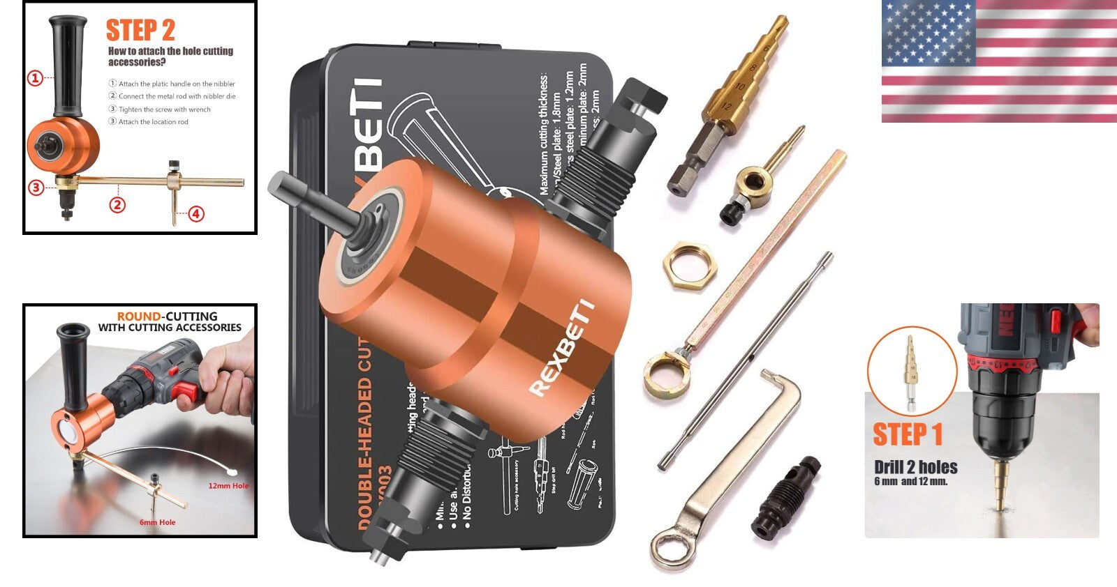 Versatile Metal Cutter with Double Cutting Head and Extra Accessories Included