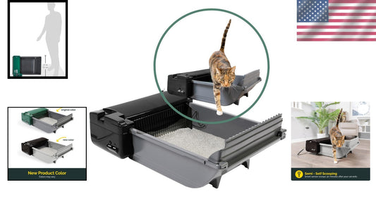 Effortless Self-Cleaning Cat Litter Box - Quiet, Compact & for 2 Cats (6-16 lbs)