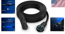 Load image into Gallery viewer, Premium 50 Ft Extension Cord with 360° Rotating Flat Plug - 3 Female Outlets