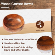 Load image into Gallery viewer, Versatile Acacia Wooden Bowls - Set of 10 Hand-Carved 4 Inch Dipping Trays