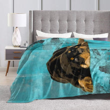 Load image into Gallery viewer, Lightweight Cute Rottweiler Flannel Blanket - Perfect for Cozy Nights &amp; Days