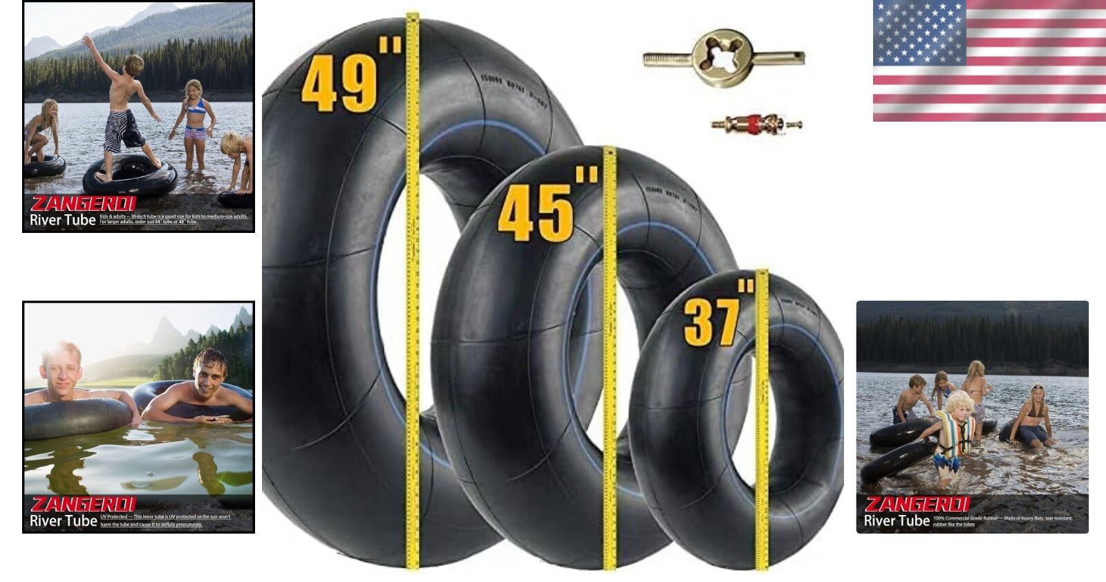 Durable 45'' Neoprene River Tube with Safety Valve for Safe Floating Fun